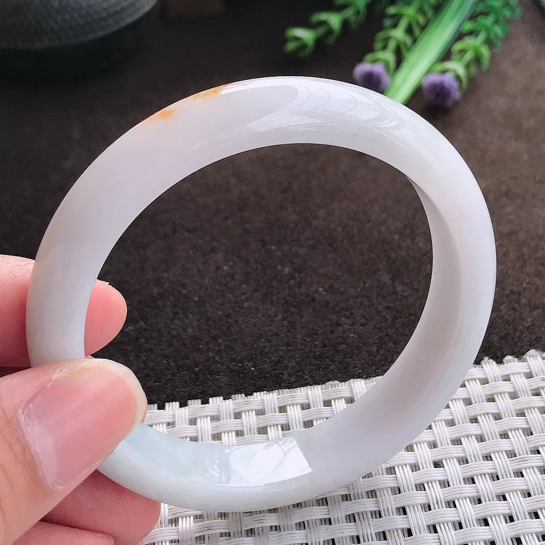 天然a货翡翠57/12.3/7.8老坑秀气温润飘黄翡手镯翡翠玉手镯