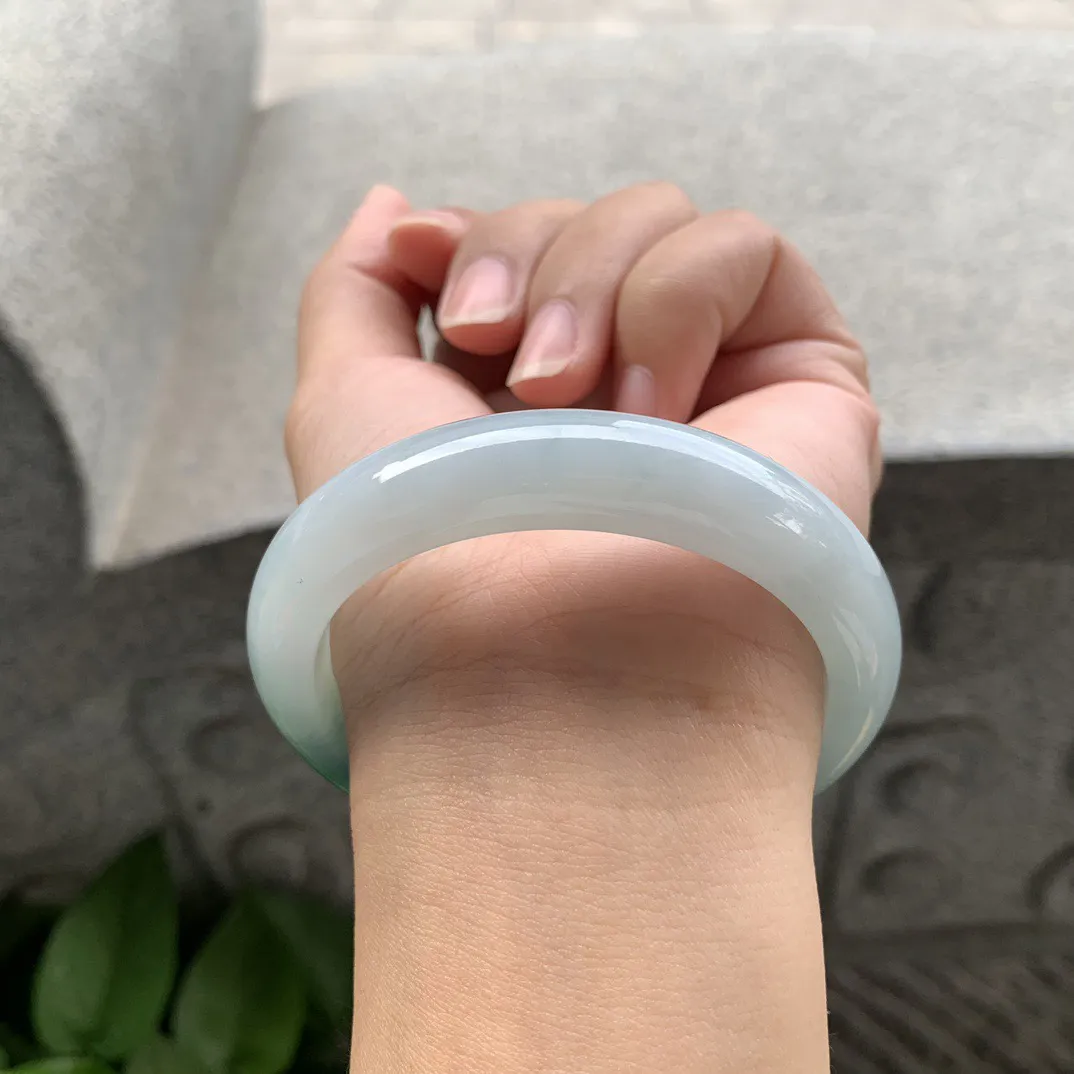 圈口 54-12.5-8.3【飘绿花正圈手镯】正圈54 55可戴