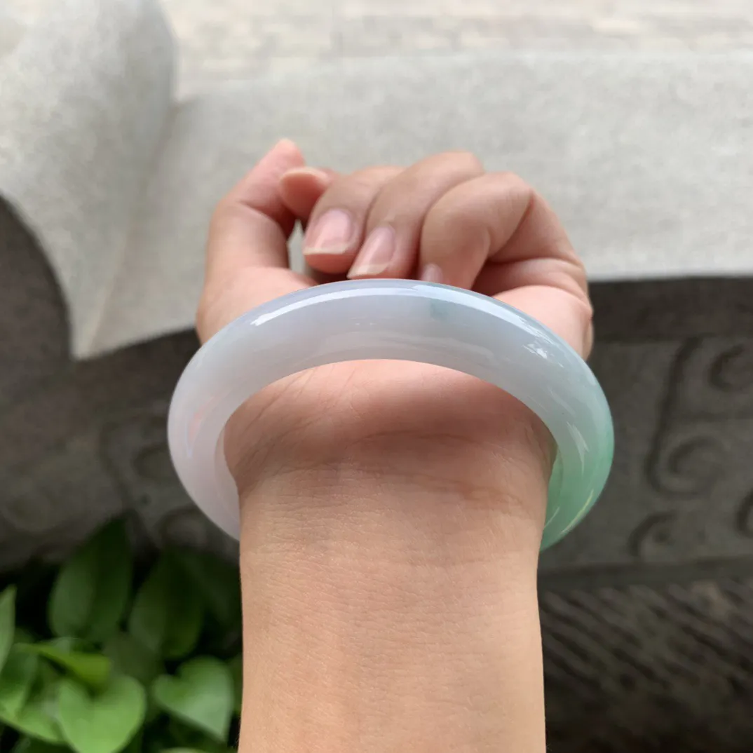 圈口57-12.3-8.8 【果绿正圈手镯】正圈57 58可戴