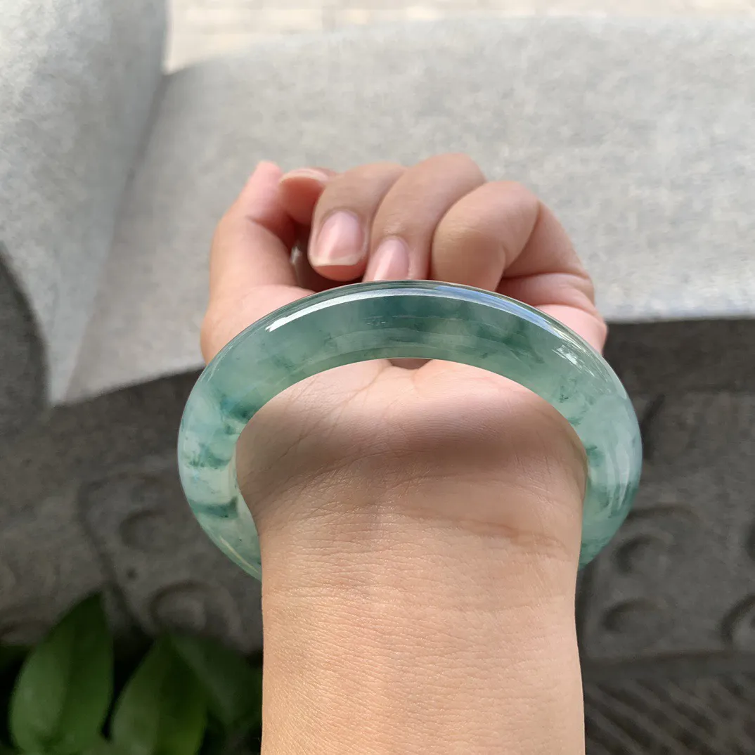 圈口57.8-11.6-8.9 【冰飘花正圈手镯】正圈57 58可戴