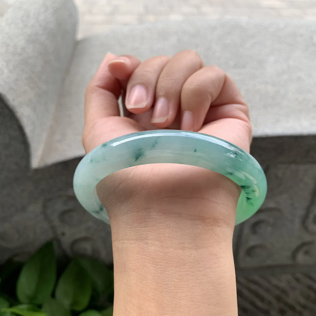 圈口 56.3-12.2-7.8【满辣绿正圈手镯】正圈56 57可戴