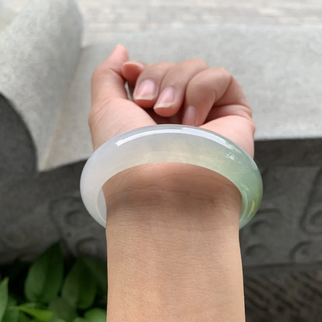 小圈口 53.8-13.8-7.7【冰种黄翡正圈手镯】正圈53 54可戴