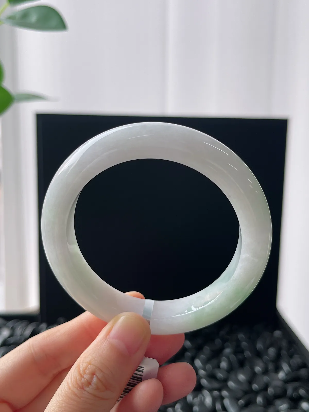 正圈54.9圈口，翡翠糯化种飘花手镯