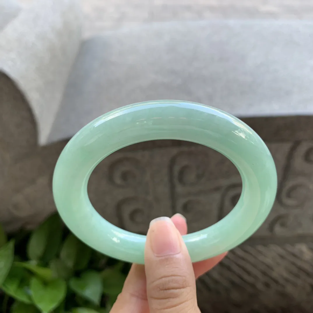 圈口 56-11.4【满绿圆条手镯】圆条56 57可戴