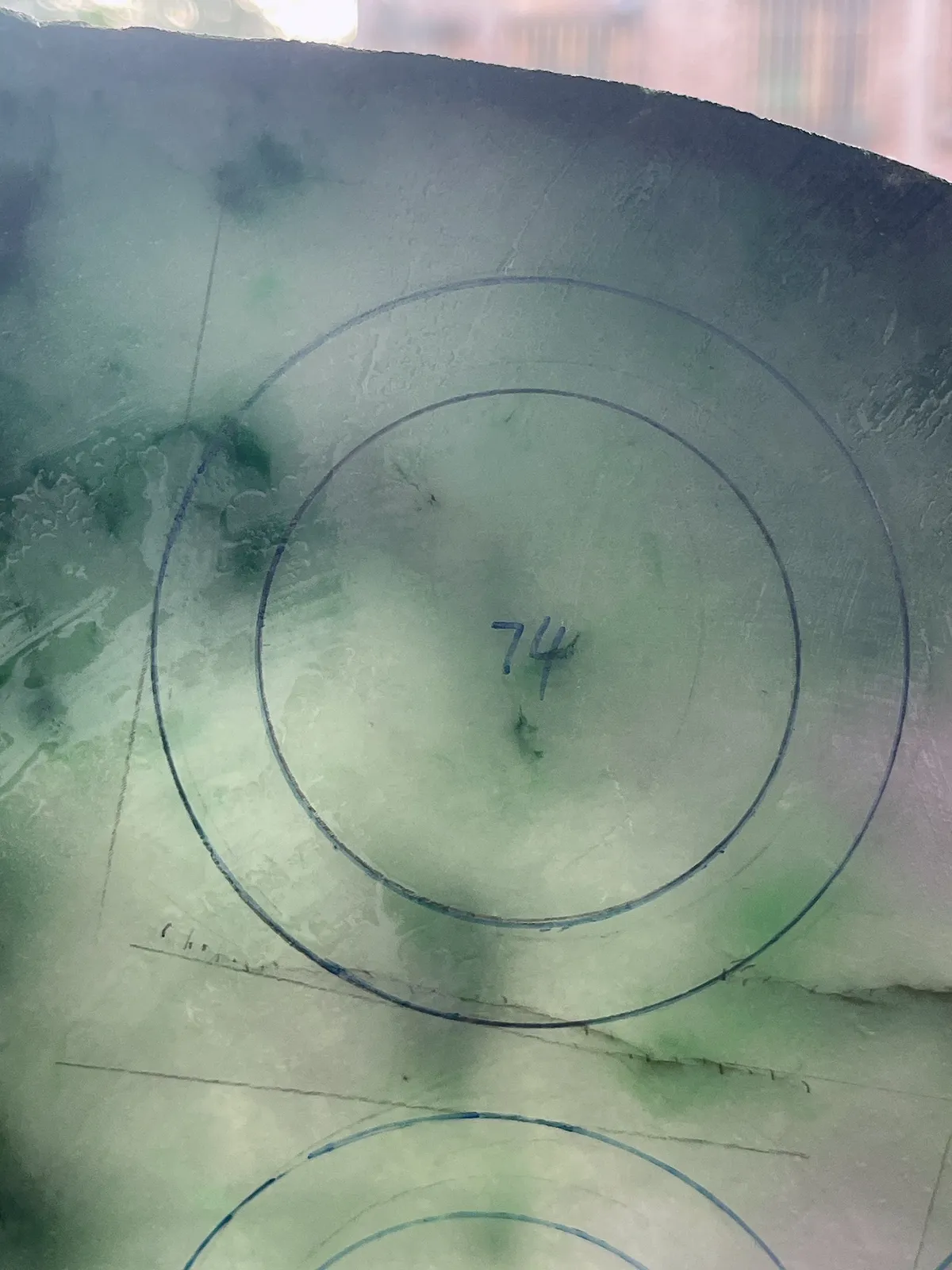 翡翠板料，⭕️正圈最大做58，圆条最大做54