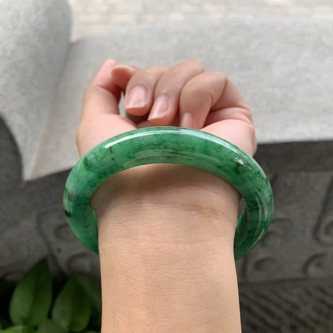 大圈口 60-11.8-9.5【满辣绿正圈手镯】正圈60 61可戴