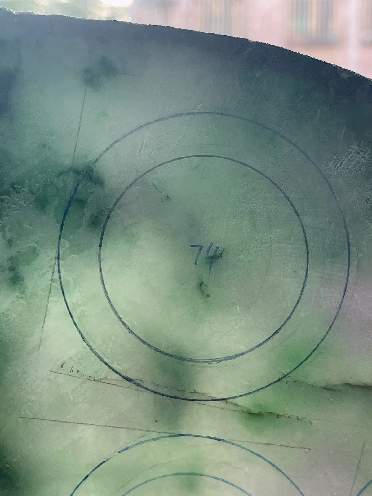 翡翠板料，⭕️正圈最大做58，圆条最大做54