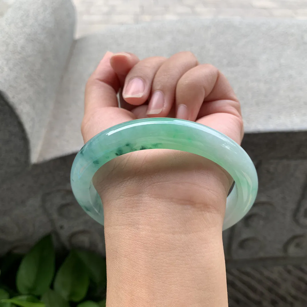 圈口 56.3-12.2-7.8【满辣绿正圈手镯】正圈56 57可戴