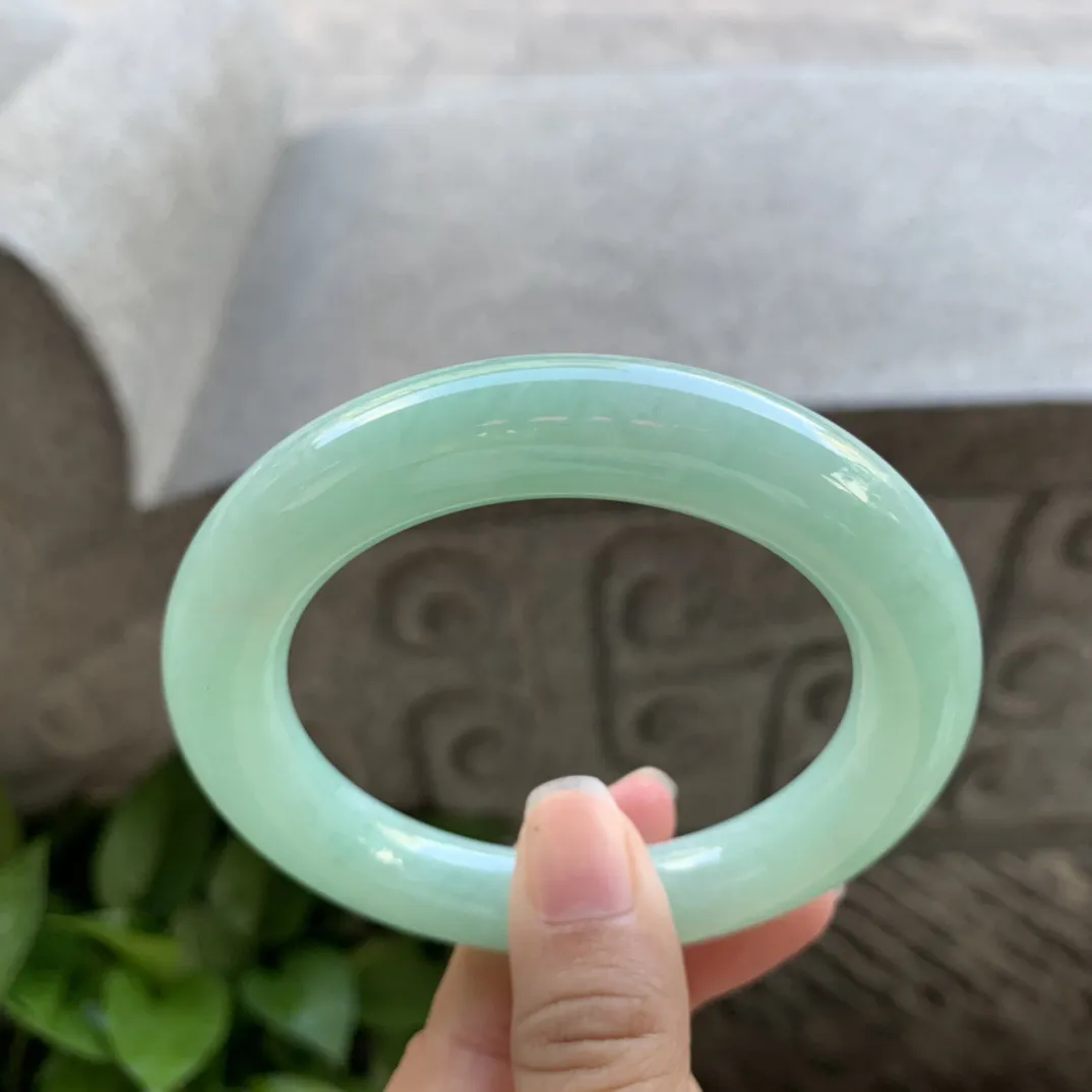 圈口 56-11.4【满绿圆条手镯】圆条56 57可戴