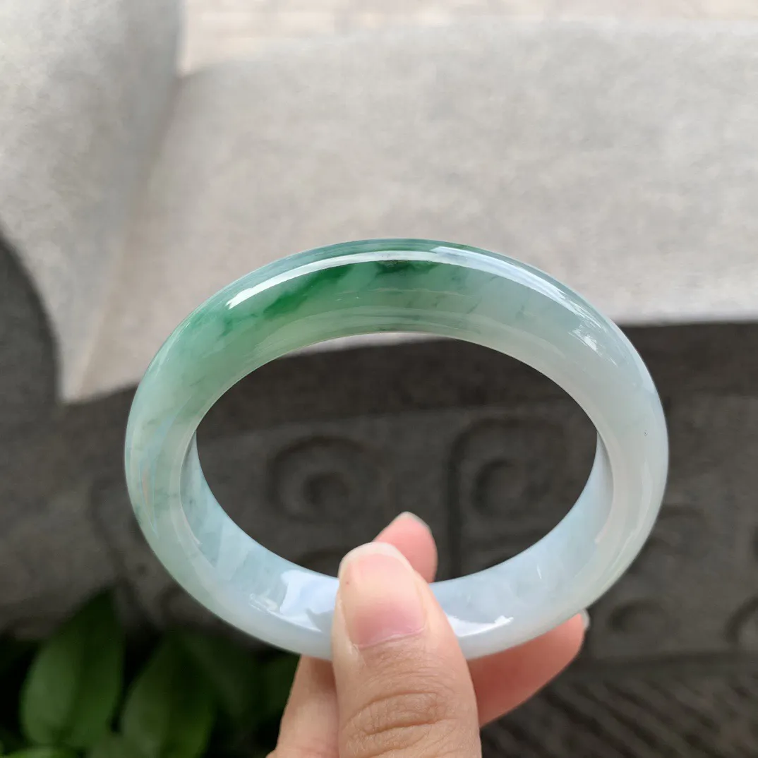 圈口 54-12.5-8.3【飘绿花正圈手镯】正圈54 55可戴