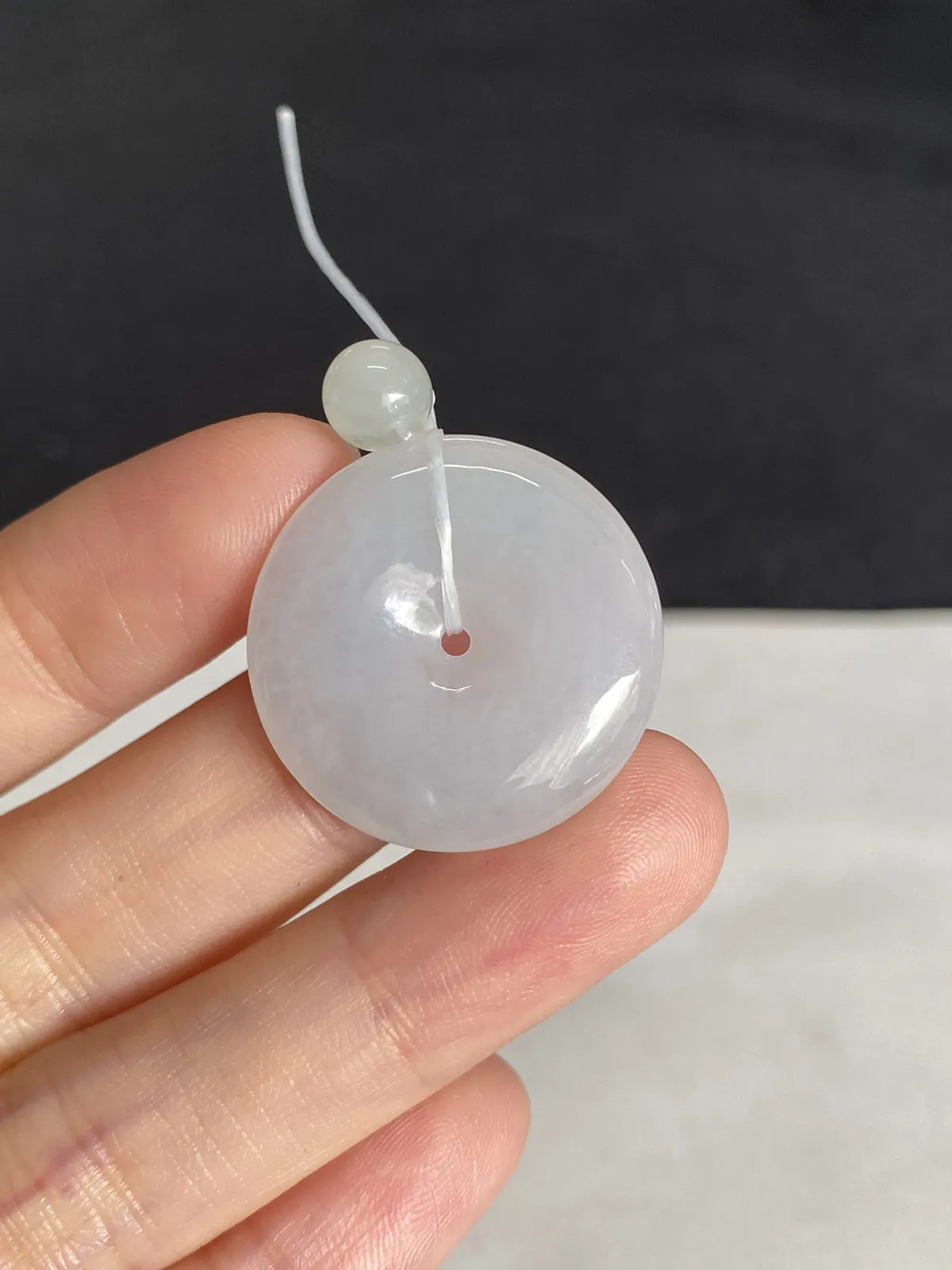 翡翠平安扣，配珠未测