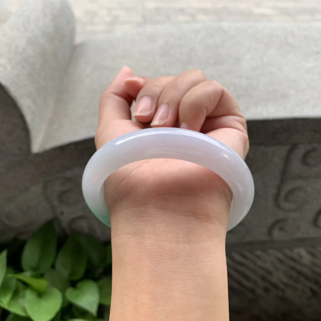 圈口57-12.3-8.8 【果绿正圈手镯】正圈57 58可戴