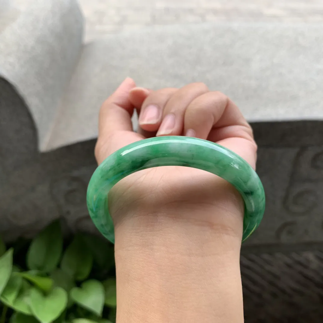 圈口 56.3-12.2-7.8【满辣绿正圈手镯】正圈56 57可戴