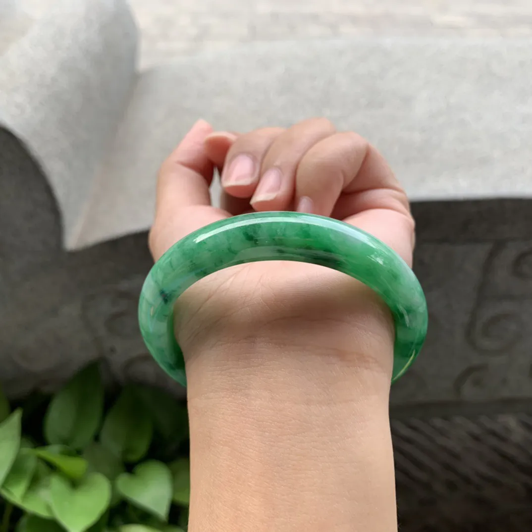 圈口 56.3-12.2-7.8【满辣绿正圈手镯】正圈56 57可戴