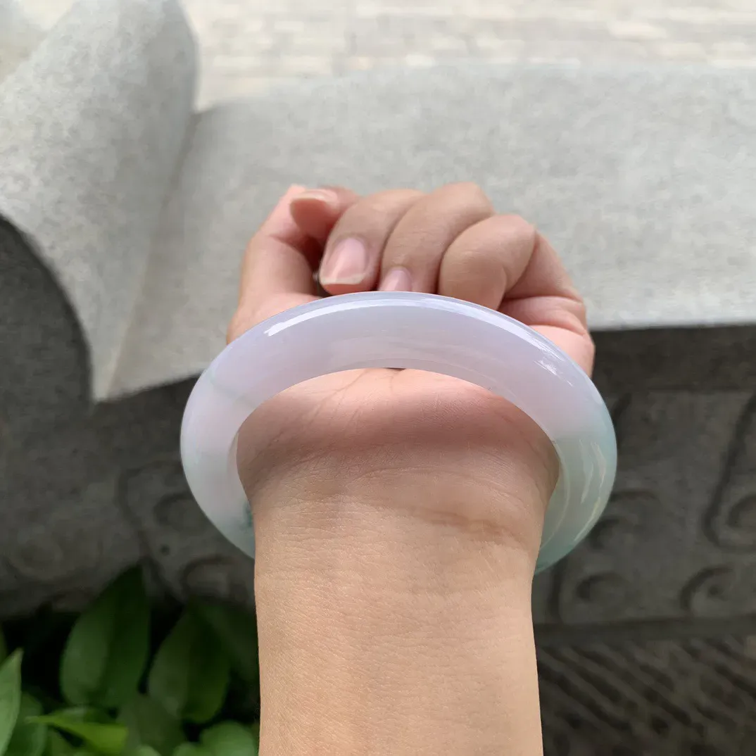 大圈口60-12-9.6 【紫底飘花正圈手镯】正圈60 61可戴