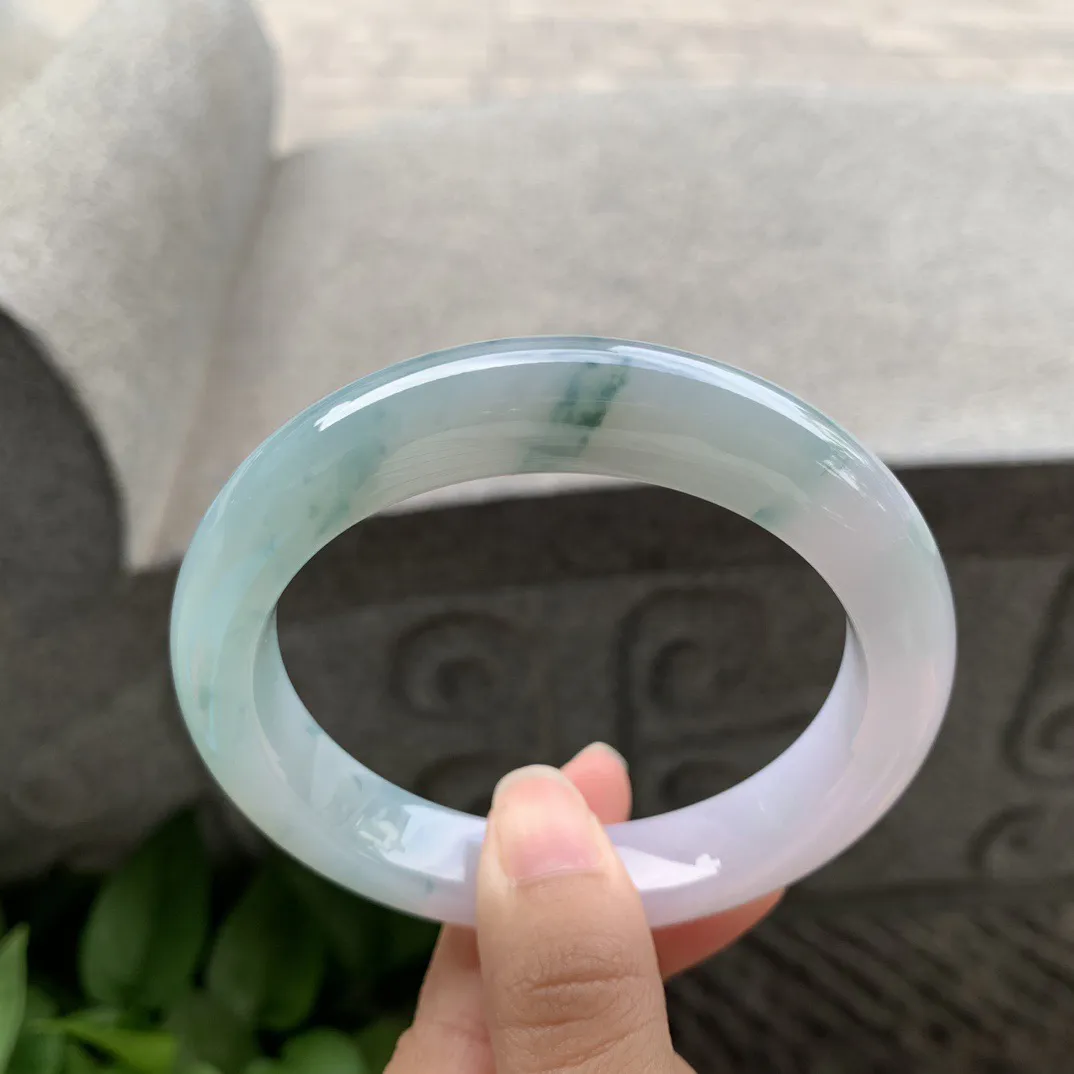 大圈口60-12-9.6 【紫底飘花正圈手镯】正圈60 61可戴