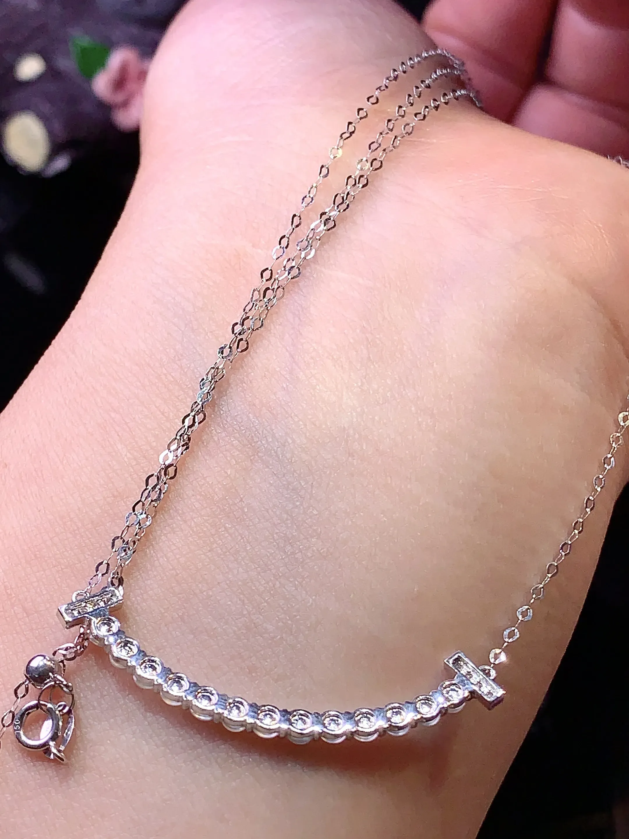 18k金钻镶嵌冰种蛋面组合项链 玉质细腻 色泽清新艳丽 裸石尺寸2.2*2