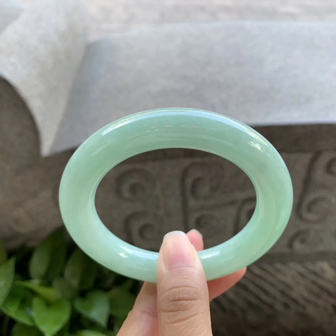 圈口 56-11.4【满绿圆条手镯】圆条56 57可戴