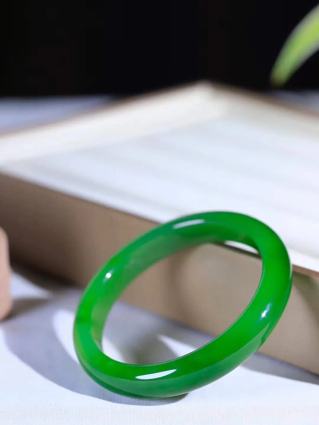 【碧色荡漾·手镯】

收藏级臻品和田玉碧玉手镯，玉质细腻温润，手感舒适，️线条流畅，简约大气，美自天成，佩戴于腕间，婉约之美，举手投足间透出那份低调奢华，醉人心扉。重38.7克  内径圈口54.5mm  尺寸11-7.3mm  FDA-661101333