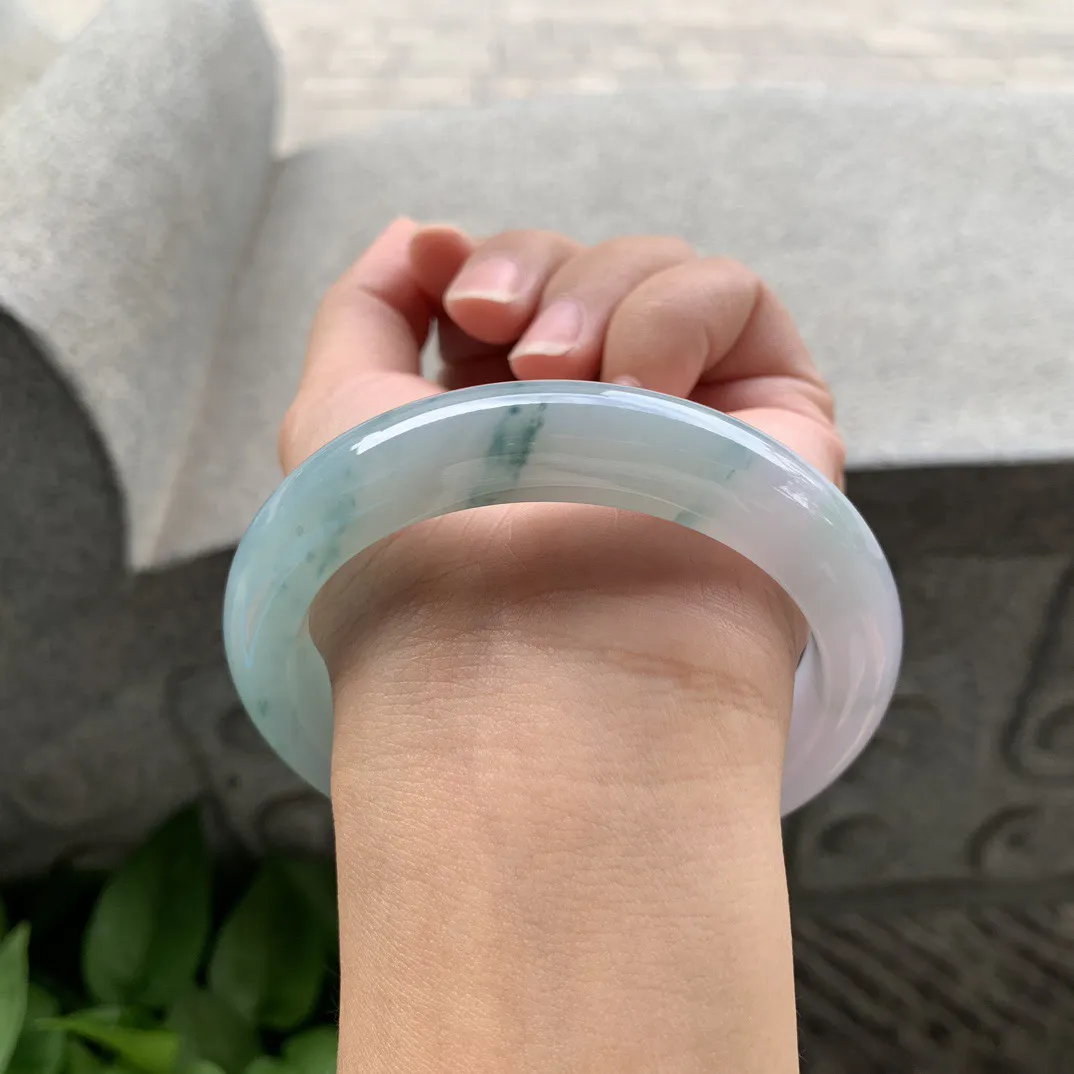 大圈口60-12-9.6 【紫底飘花正圈手镯】正圈60 61可戴