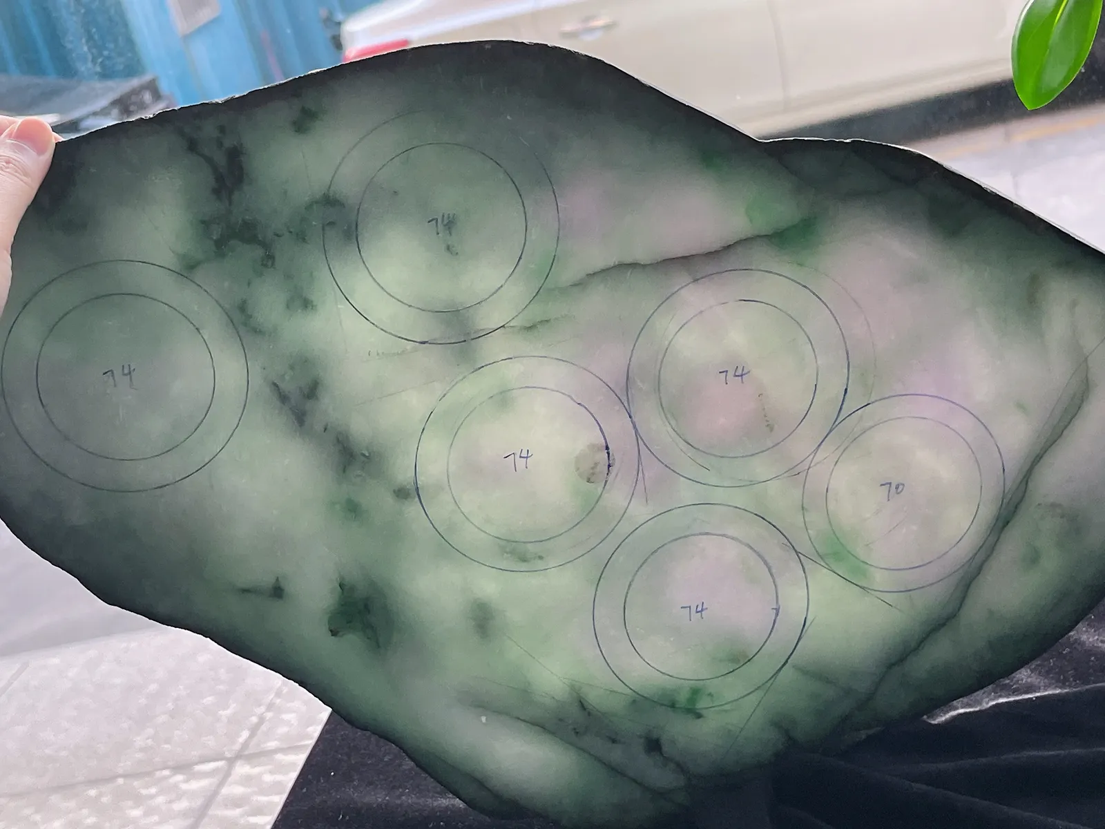 翡翠板料，⭕️正圈最大做54，圆条最大做50