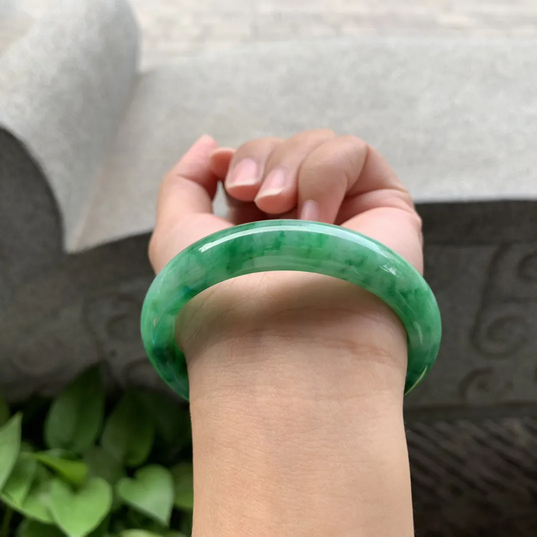 圈口 56.3-12.2-7.8【满辣绿正圈手镯】正圈56 57可戴