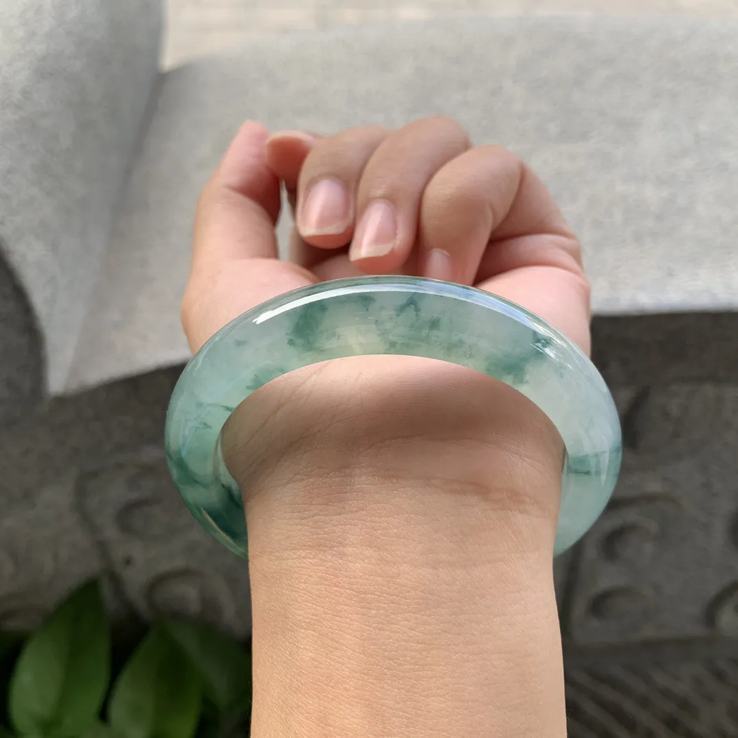 圈口57.8-11.6-8.9 【冰飘花正圈手镯】正圈57 58可戴