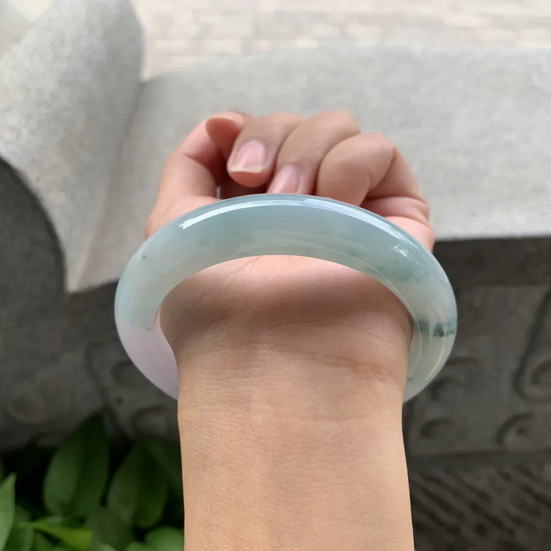 大圈口60-12-9.6 【紫底飘花正圈手镯】正圈60 61可戴