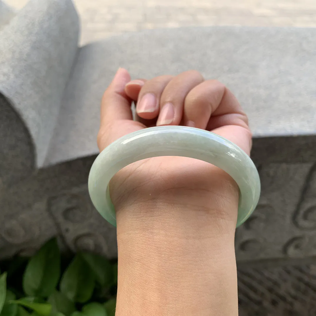 圈口56.7-11.8-8.2 【辣阳绿正圈手镯】正圈56 57可戴