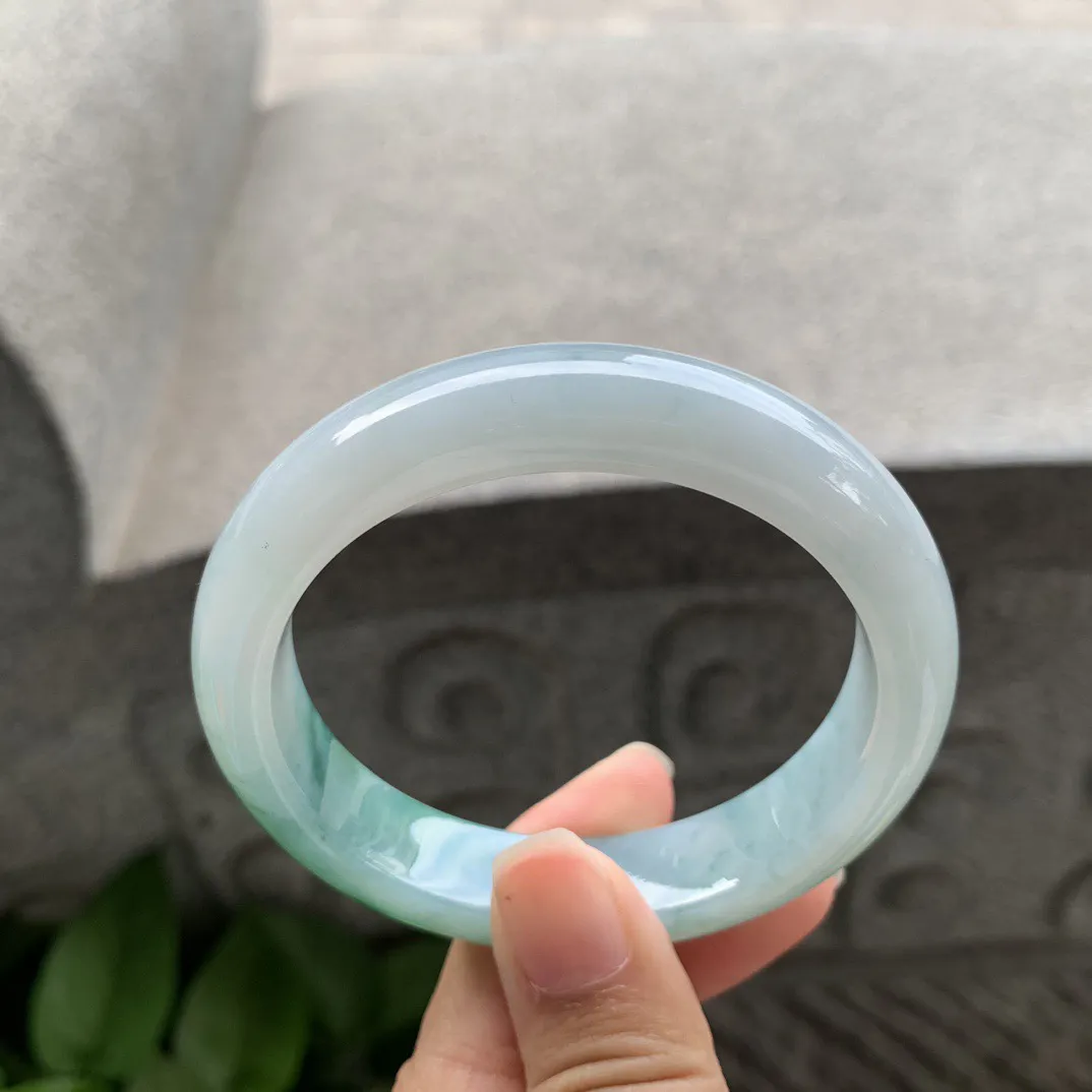 圈口 54-12.5-8.3【飘绿花正圈手镯】正圈54 55可戴