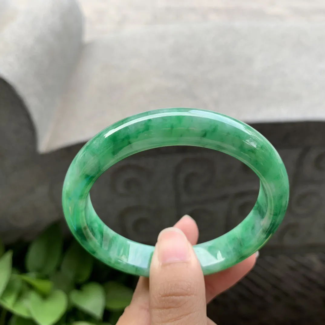 圈口 56.3-12.2-7.8【满辣绿正圈手镯】正圈56 57可戴