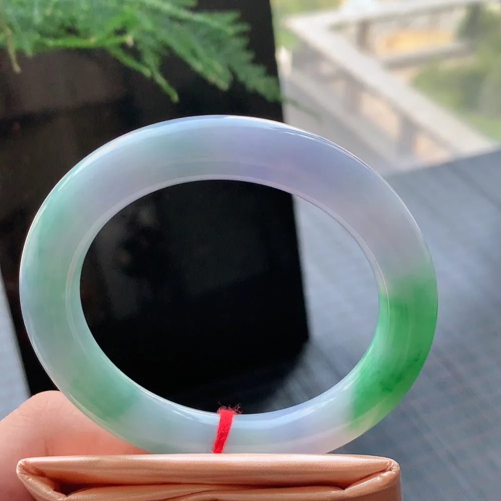 圆条冰糯春彩 有纹 尺寸:55.3/10.3 超美