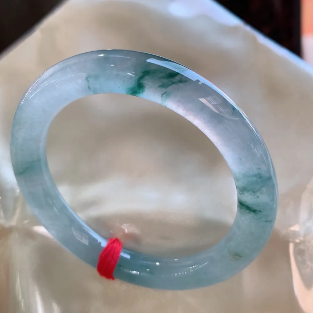 圆条冰玻飘花 无瑕 尺寸:52.6/9.3 花美 起刚光