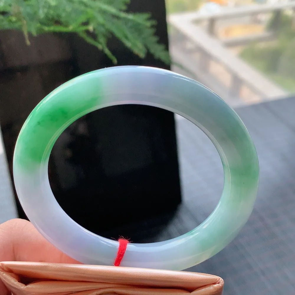 圆条冰糯春彩 有纹 尺寸:55.3/10.3 超美