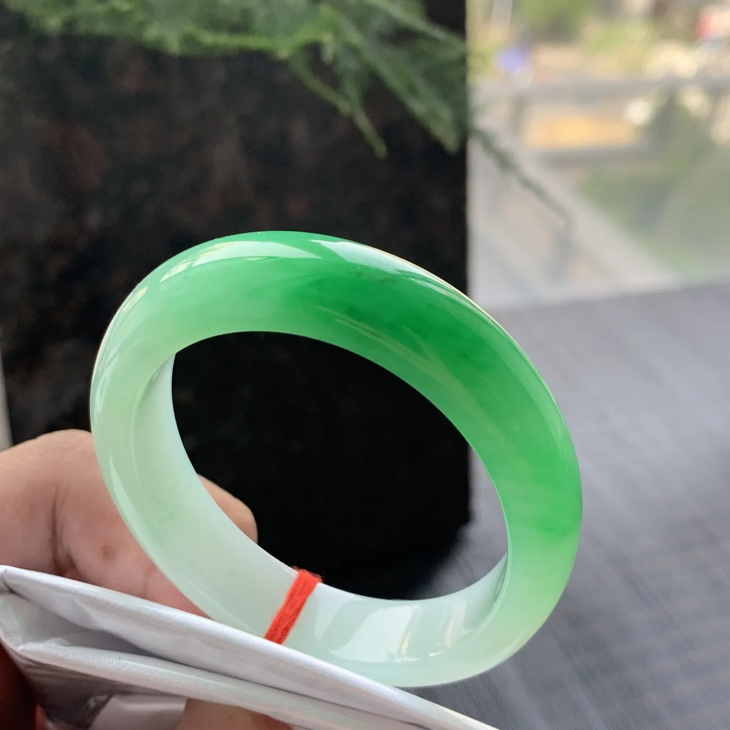 贵妃一大节阳绿 无瑕 尺寸:53.1/44.8/12.2/7.8  色阳