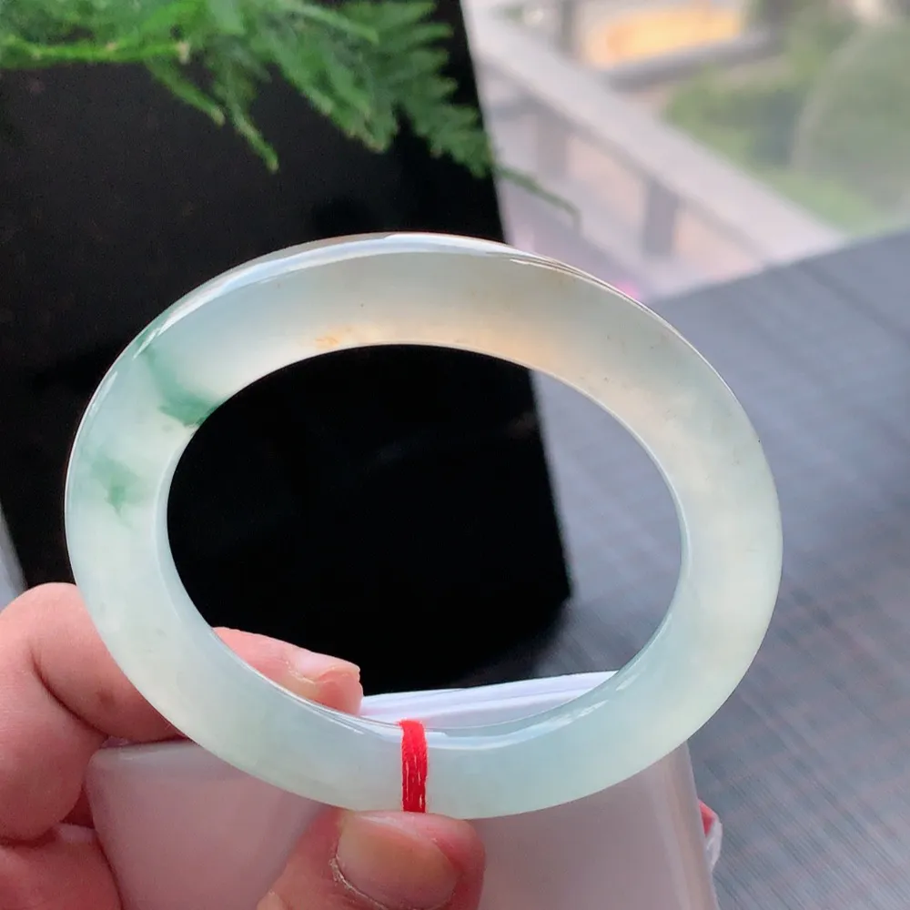 圆条高冰黄翡绿花 无瑕 尺寸:56.1/11/10.5 种色俱佳