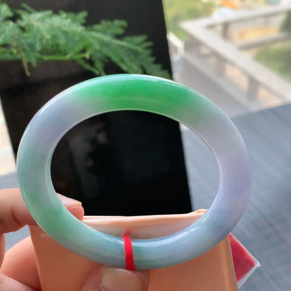 圆条冰糯春彩 有纹 尺寸:55.3/10.3 超美