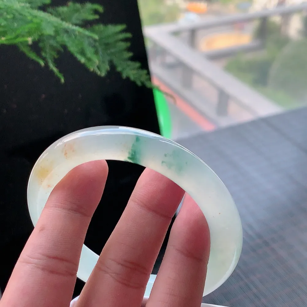 圆条高冰黄翡绿花 无瑕 尺寸:56.1/11/10.5 种色俱佳