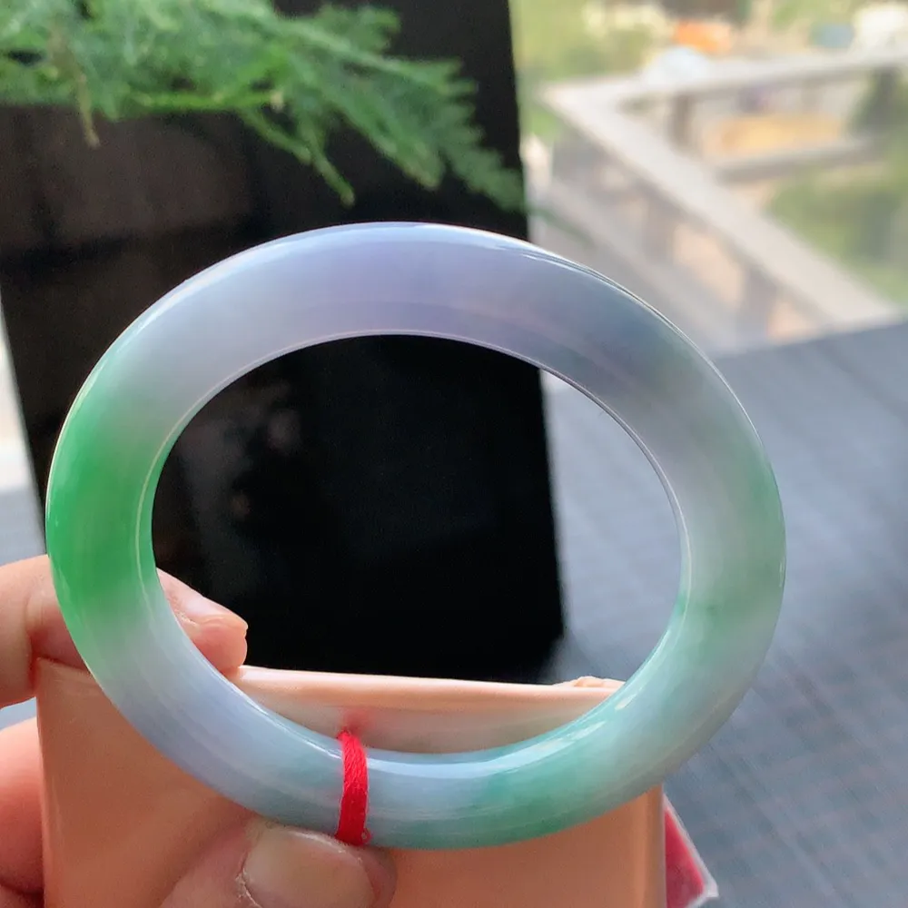 圆条冰糯春彩 有纹 尺寸:55.3/10.3 超美