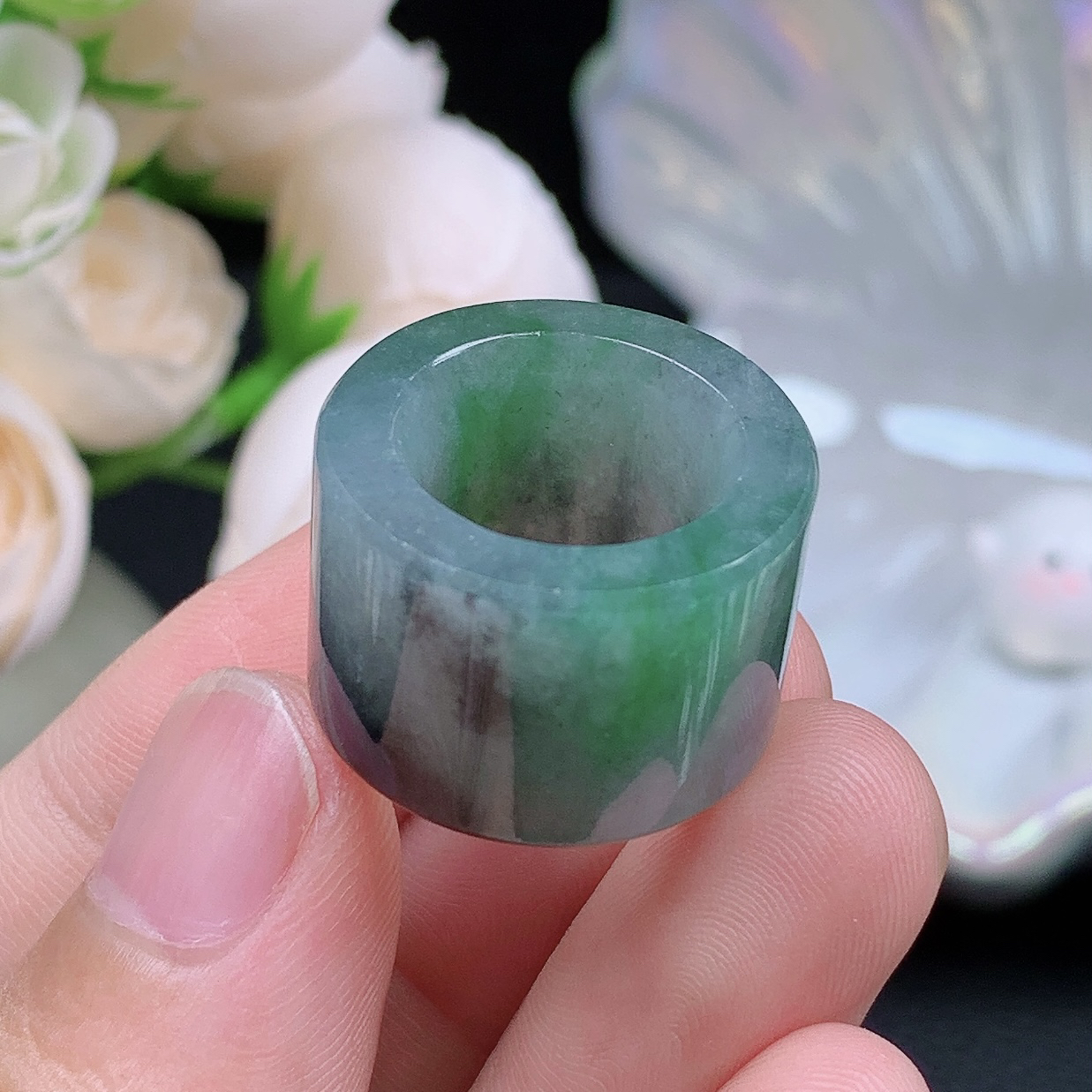 缅甸老坑种翡翠水润起胶飘绿乌鸡路路通  水润通透 尺寸：13-15.1-5mm 6S