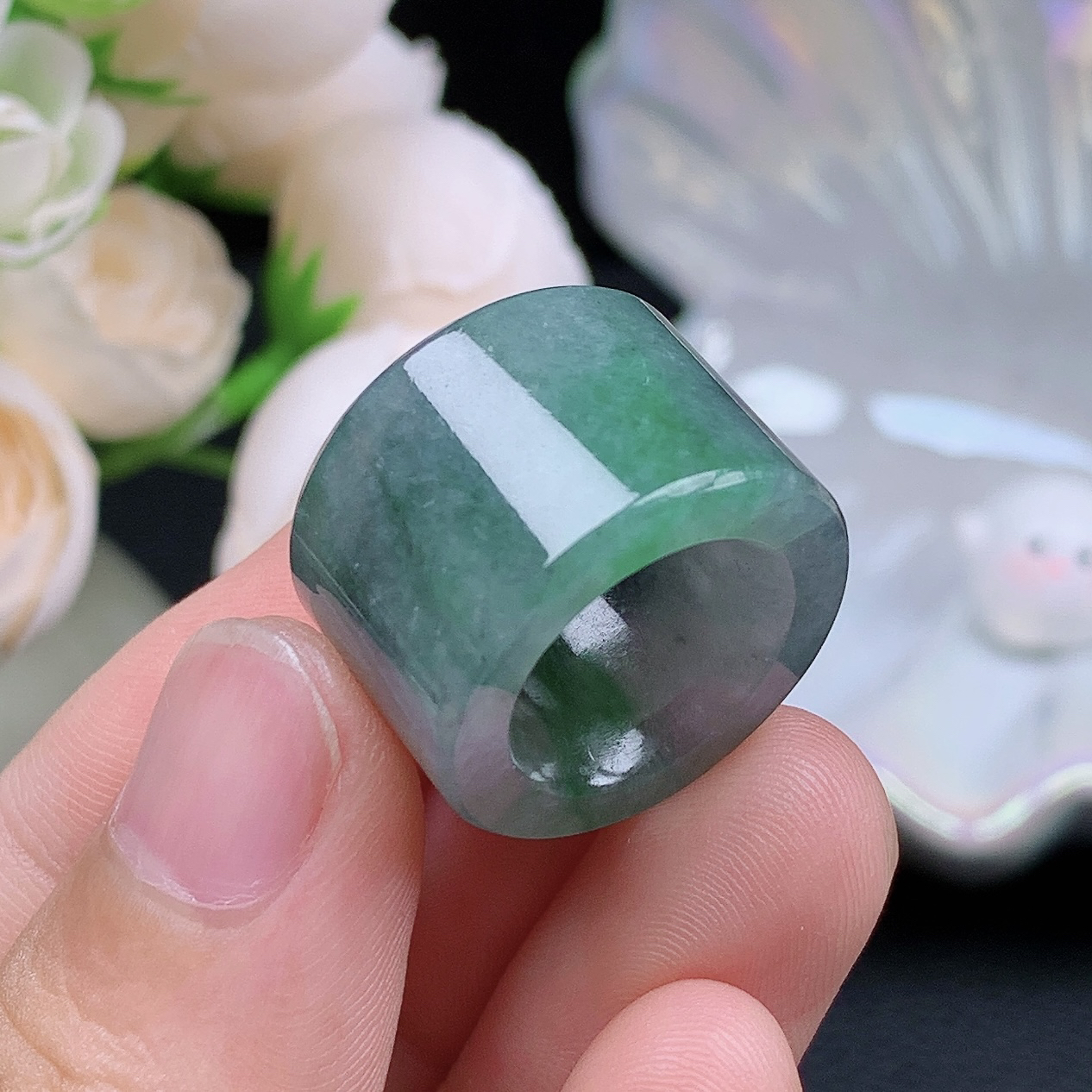 缅甸老坑种翡翠水润起胶飘绿乌鸡路路通  水润通透 尺寸：13-15.1-5mm 6S