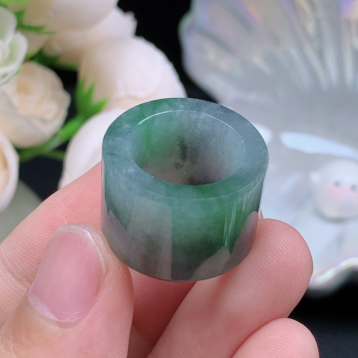 缅甸老坑种翡翠水润起胶飘绿乌鸡路路通  水润通透 尺寸：13-15.1-5mm 6S