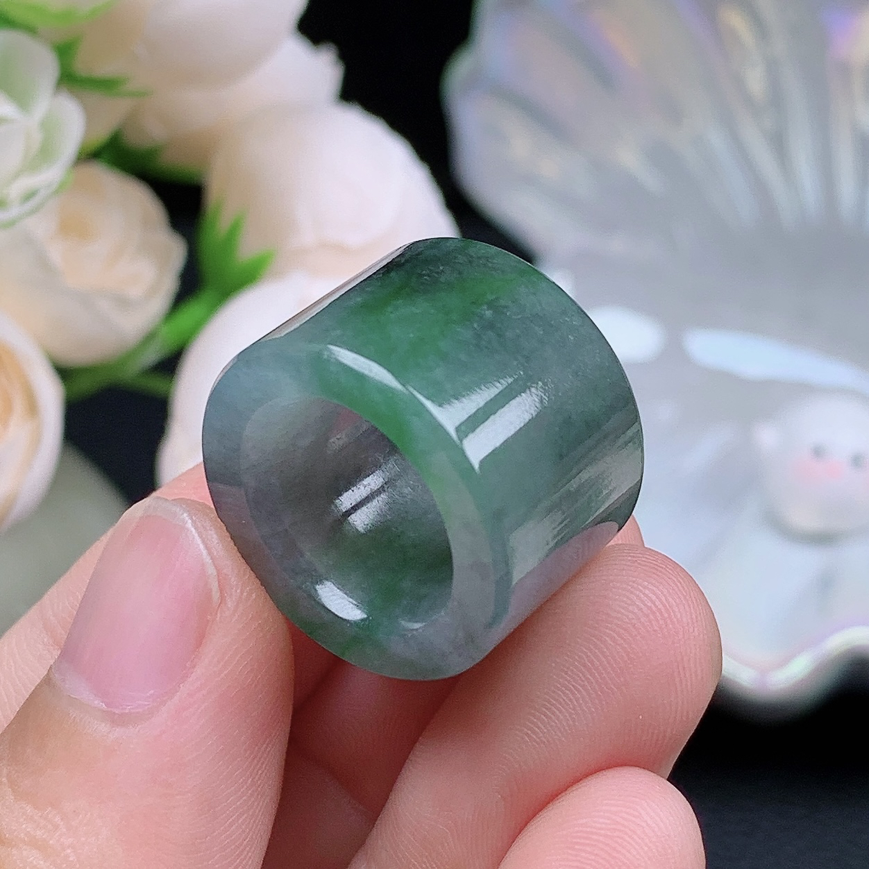 缅甸老坑种翡翠水润起胶飘绿乌鸡路路通  水润通透 尺寸：13-15.1-5mm 6S