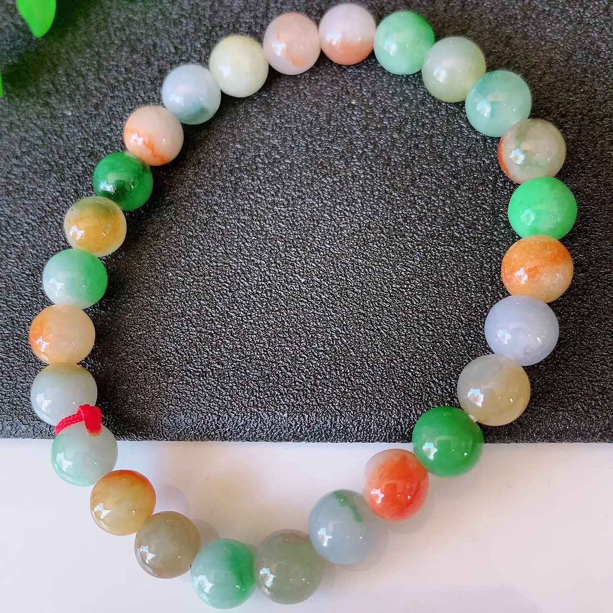 自然光实拍，冰润多宝翡翠手链，多彩翡翠手串，颜色丰富，料子细腻，高档大气，自戴送礼佳品！#46.15