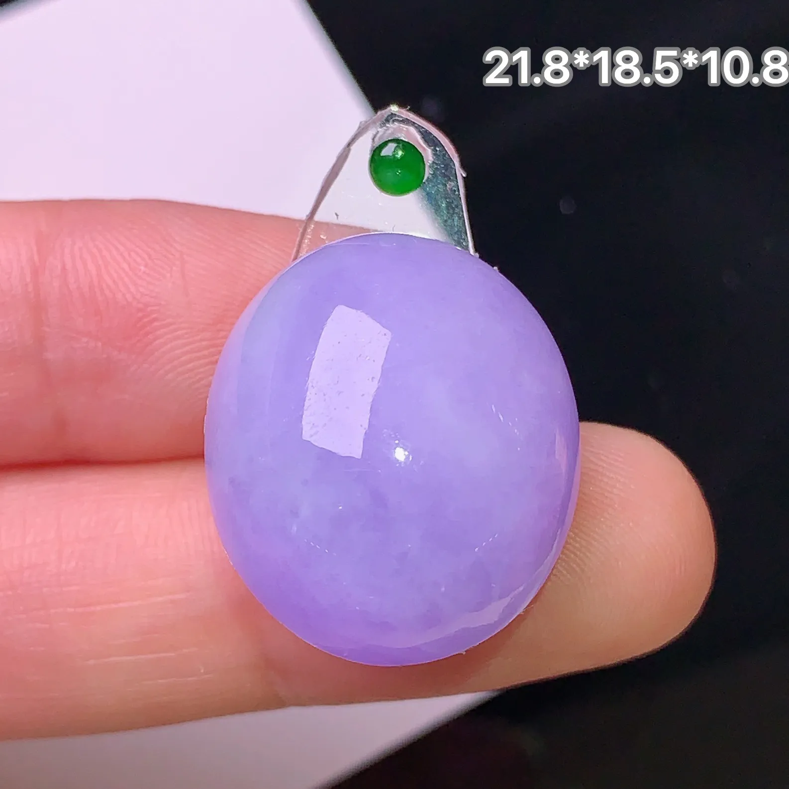 镶嵌款 紫罗兰蛋面吊坠 玉质细腻 色泽清新艳丽 整体尺寸21.8*18.5*10.8