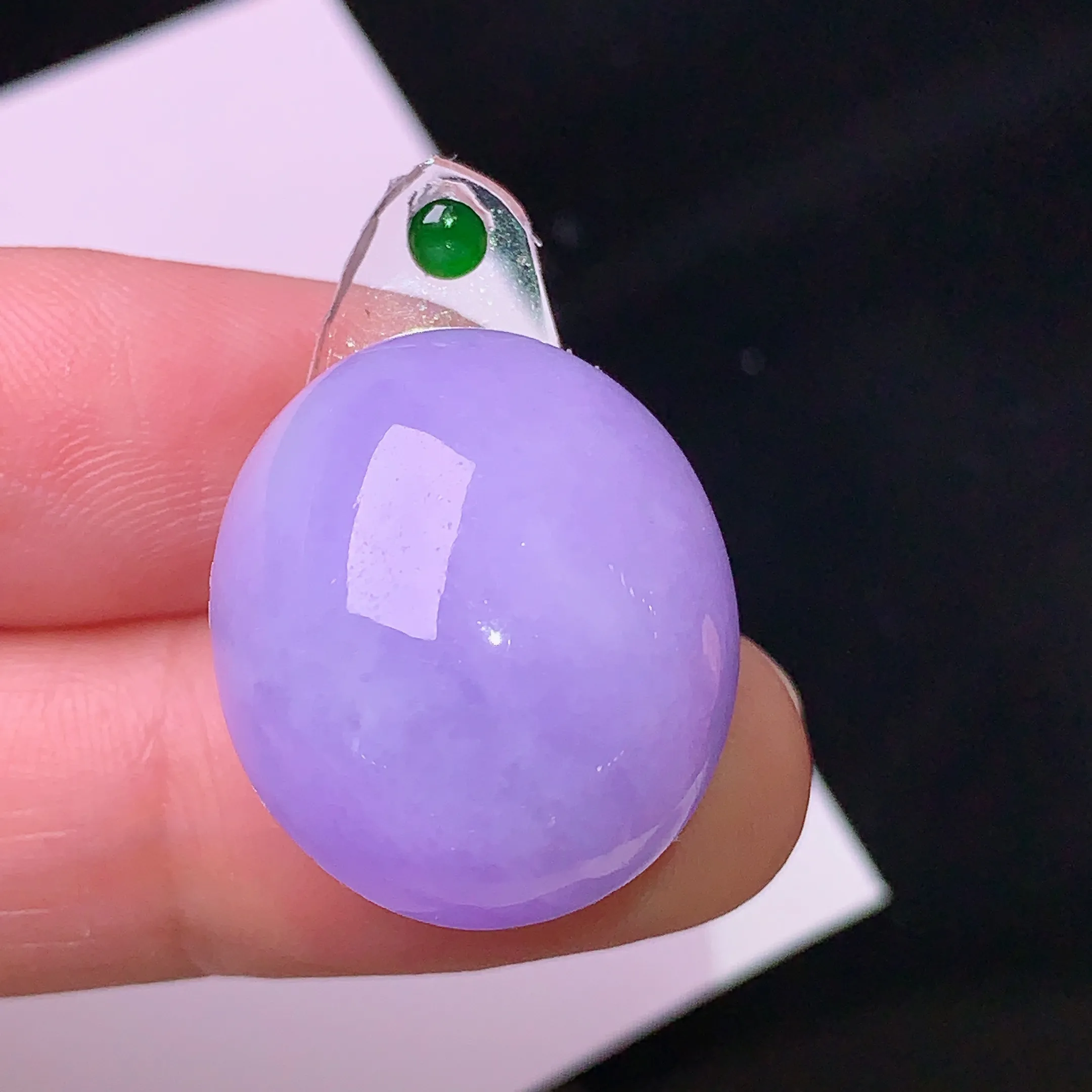 镶嵌款 紫罗兰蛋面吊坠 玉质细腻 色泽清新艳丽 整体尺寸21.8*18.5*10.8