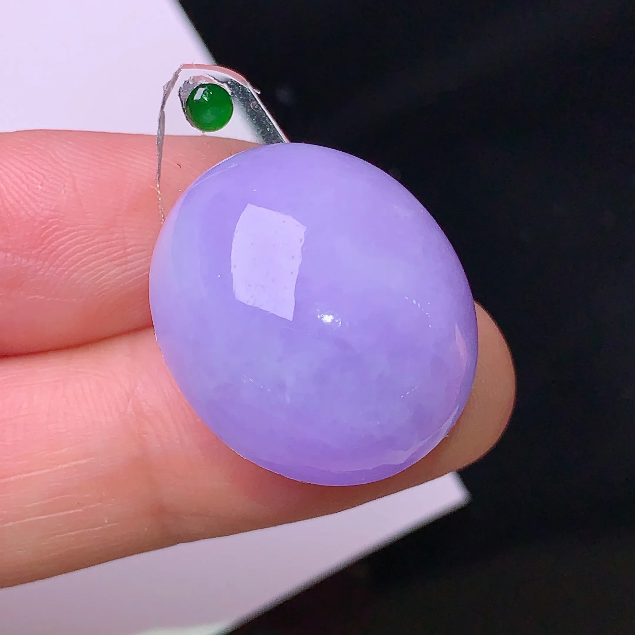 镶嵌款 紫罗兰蛋面吊坠 玉质细腻 色泽清新艳丽 整体尺寸21.8*18.5*10.8