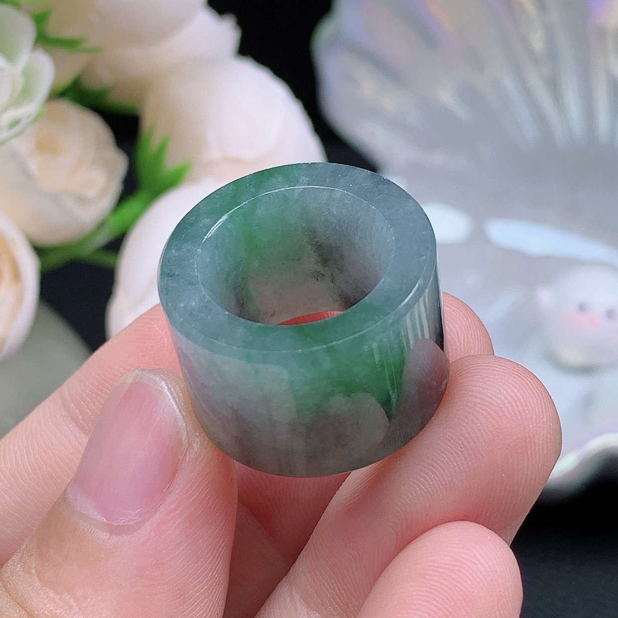 缅甸老坑种翡翠水润起胶飘绿乌鸡路路通  水润通透 尺寸：13-15.1-5mm 6S