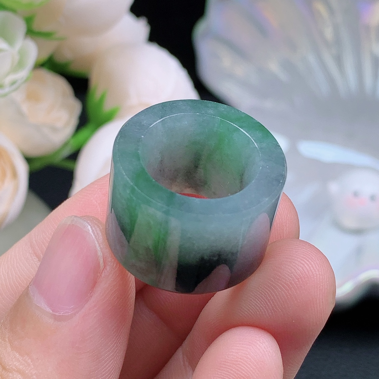 缅甸老坑种翡翠水润起胶飘绿乌鸡路路通  水润通透 尺寸：13-15.1-5mm 6S