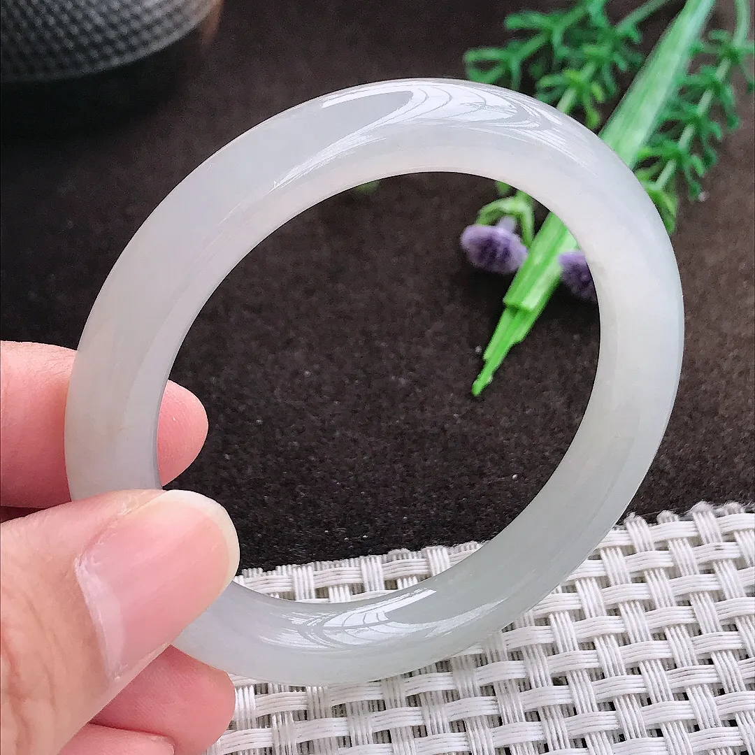 天然a货翡翠50.5/9/8.5老坑冰胶果冻冰晴圆条手镯小圈口玉手镯